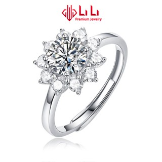  Nhẫn bạc nữ LiLi S925 đính kim cương Moissanite cao cấp hình bông tuyết Penelope LILI_722926 