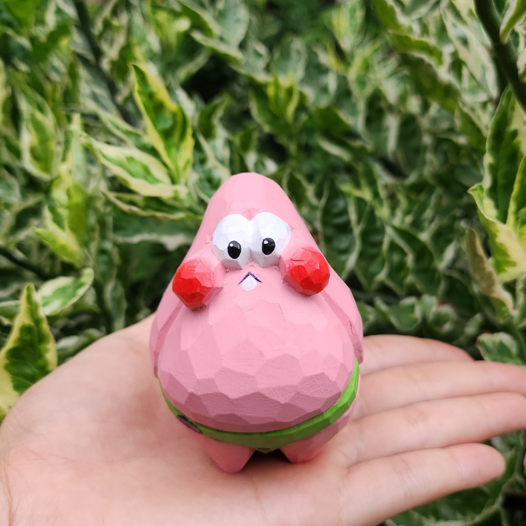 Tượng khắc gỗ thủ công handmade Patrick Star