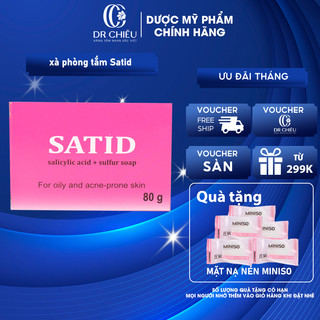 Xà bông tắm SATID Giảm mụn lưng , dày sừng , viêm nang lông - Xà phòng giả mụn 80g