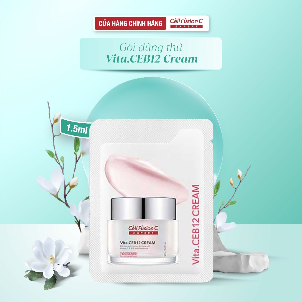 [GÓI DÙNG THỬ 1.5ML] Kem Dưỡng Trắng & Đều Màu Da Cell Fusion C Expert WhiteCure Vita.CEB12 Cream (1.5ml)