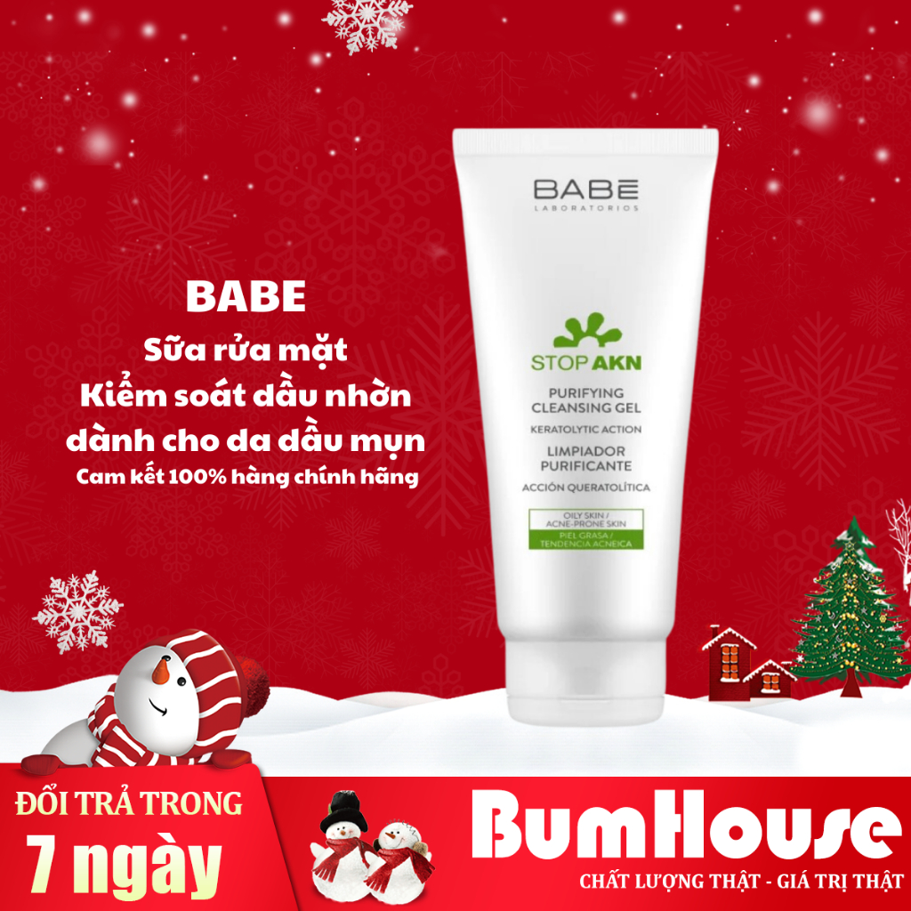 Sữa rửa mặt BABE Stop Akn Purifying Cleansing gel cho da dầu mụn 100ml/200ml_BumHouse | BigBuy360 - bigbuy360.vn