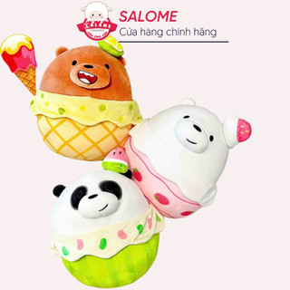 Gấu bông ba chú gấu ly kem we bare bears, Thú Nhồi Bông Trang Trí