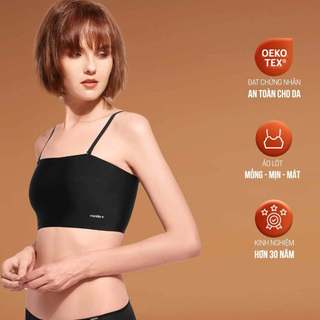 Áo lót cami dáng ngắn lưng phối tulle mỏng chữ V thoáng khí Corèle V Pháp - HT01B