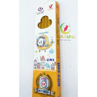 Hộp 12 cây viết chì vàng vỏ gỗ p777-2b gstar / bút chì chuốt gỗ vàng không có gôm gstar/chì chuốt dễ sử dụng, viết êm