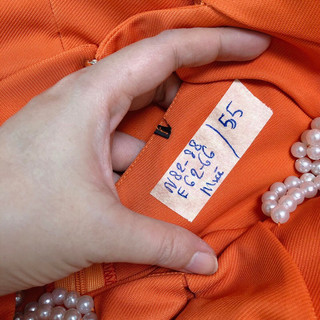 đầm suông cam đính hạt ngọc trai 2nd