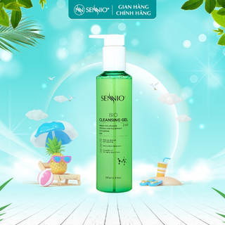 Nước tẩy trang không cồn Sennio Bio Gel Cleanser dạng gel thải độc 2 in 1 phù hợp cho da dầu mụn 200ml SNO 826