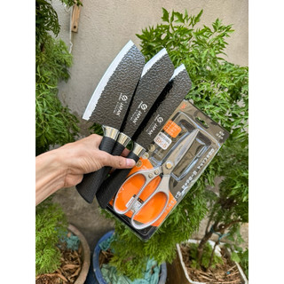 combo 3 dao làm  bếp nhật ( tặng kèm 1 kéo làm  bếp nhật)