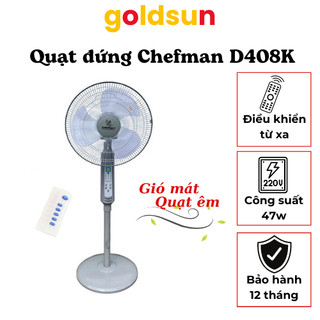 Quạt cây đứng chefman cao cấp có điều khiển CM - D408K (47W, Sải cánh 400mm) bảo hành chính hãng
