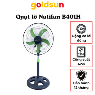 Quạt lỡ công nghiệp Natifan B-401 3 tốc độ gió êm ái cực mát không tiếng ồn, thiết kế dạng đứng lỡ - CHEFMAN