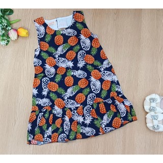Đầm hm 1 màu hoa size 1y-6y