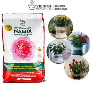 Đất trồng hoa NAMIX, 20 lít, 9.1 kg, đất hữu cơ chuyên trồng các loại rau hoa, hoa hồng, cây khó trồng khác