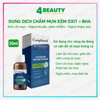 Kẽm chấm mụn BHA & ZinC Compliment No Problem giảm sưng, ngừa viêm, gom khô cồi mụn 30ml