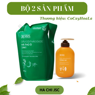 Dầu gội hà thủ ô 2in1 hỗ trợ giảm rụng, mọc tóc 2000ml& dầu xã gừng xả ngăn ngừa bết tóc 500ml