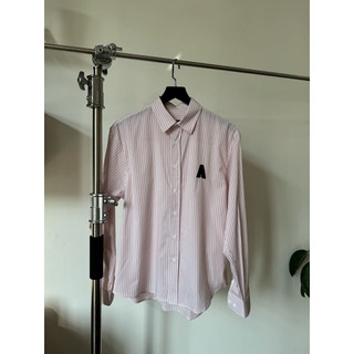Siam sơmi dài tay sọc đỏ nhỏ form rộng