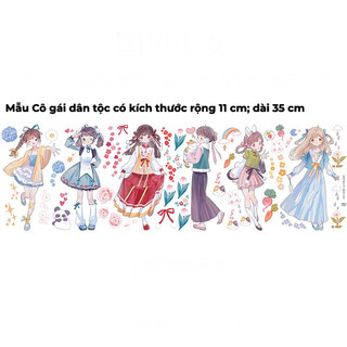 Đoạn chiết hình dán washi tape cô gái dân tộc