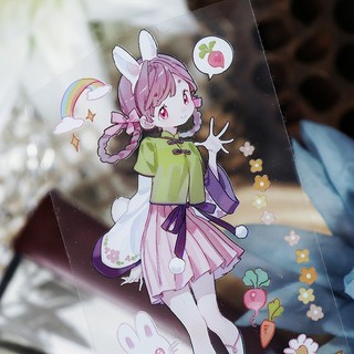 Đoạn chiết hình dán washi tape cô gái dân tộc