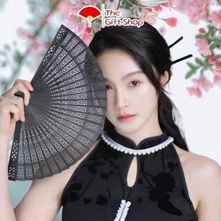 Quạt xếp gỗ cổ trang đa màu sắc, quạt cầm tay