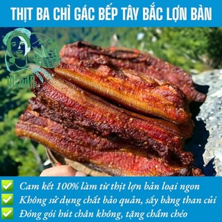 Thịt ba chỉ hun khói gác bếp 1kg lợn đen đặc sản hà giang, thịt ba chỉ gác bếp tây bắc