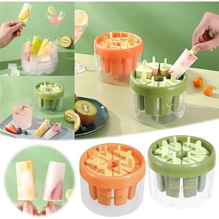 Bộ khuôn làm kem que tròn đa năng 8 ngăn mẫu mới.