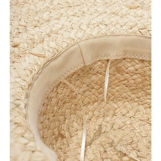 Mũ cói đi biển dáng panama nón raffia basic có nơ