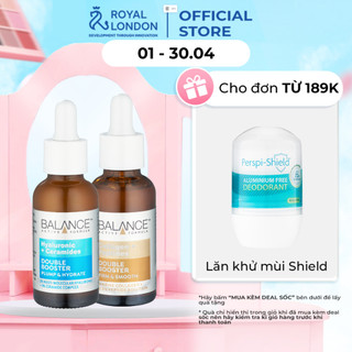 Combo serum ngăn ngừa lão hoá phục hồi da Balance 2% Hyaluronic Acid + 3% Ceramides và Collagen + Peptides 30ml/chai x2