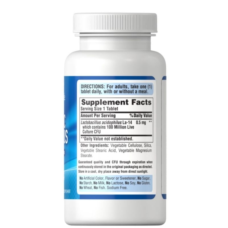 ( Bill hãng) Viên uống men vi sinh, bổ sung lợi khuẩn Probiotic Acidophilus Puritan Pride