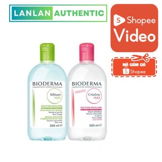 Nước tẩy trang bioderma h20 xanh - hồng chai 500ml