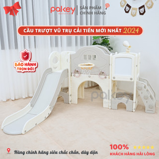 Cầu Trượt Cho Bé Pakey Vũ Trụ TẶNG Kèm Bóng Rổ, Mẫu Cải Tiến  Dày Dặn, Chắc Chắn, Bảo Hành 2 Năm - CS04