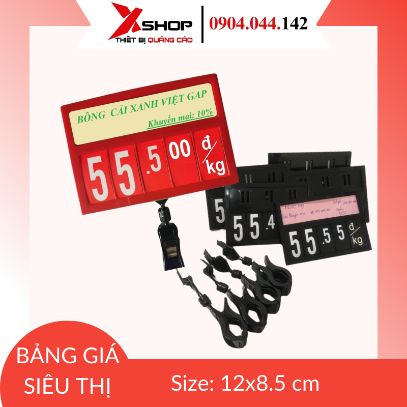 Bảng giá kẹp lật số dùng cho siêu thị cửa hàng tạp hóa, cửa hàng thực phẩm