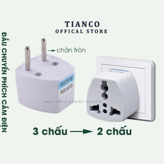 Phích cắm chuyển đổi phích cắm điện 3 chấu đa năng sang 2 chấu các loại Phích cắm chuyển 3 chấu sang 2 chấu nguồn 220V