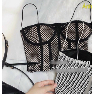 Áo bra lưới 2 dây cup ngực kiểu có mod