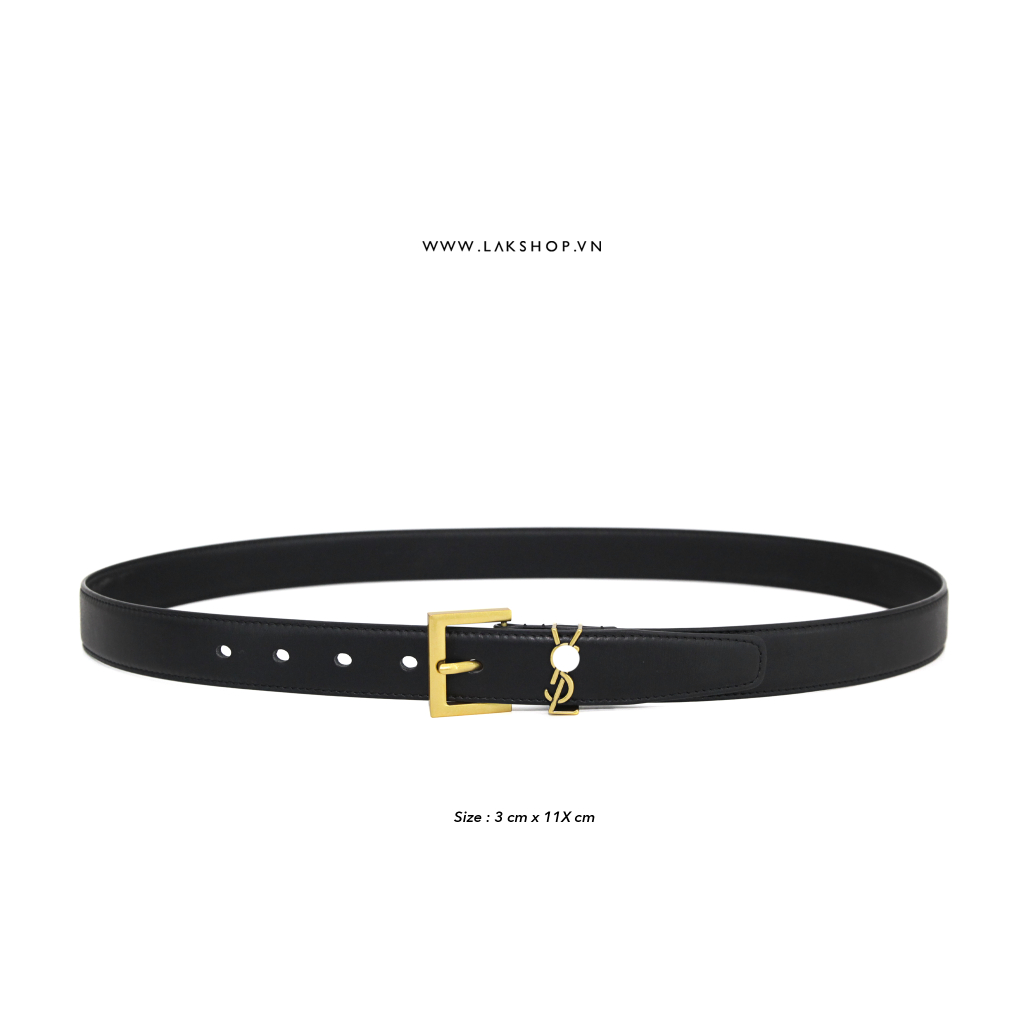 Thắt lưng Monogram Buckle Belt in Black Gold