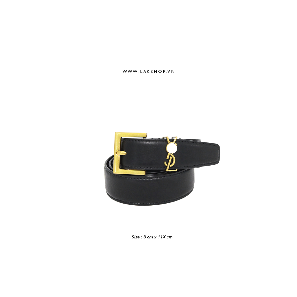 Thắt lưng Monogram Buckle Belt in Black Gold