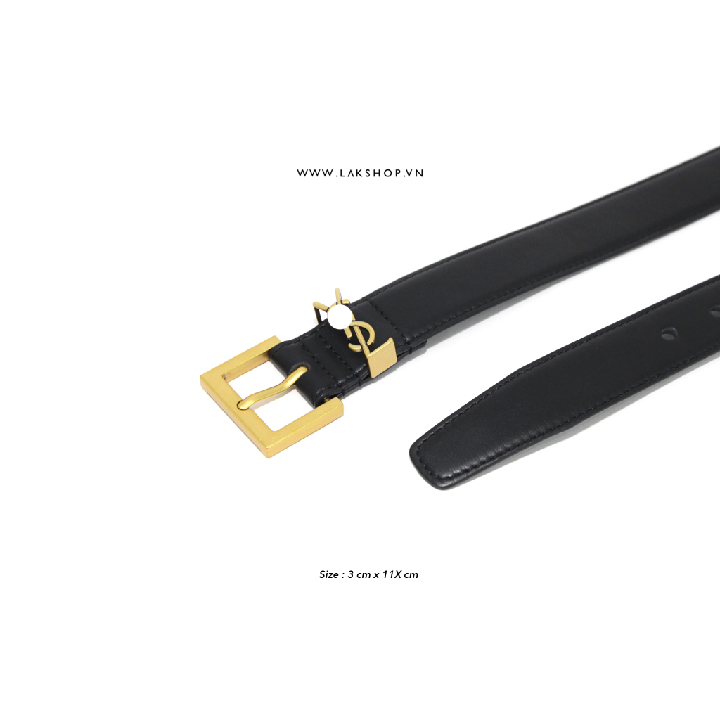 Thắt lưng Monogram Buckle Belt in Black Gold