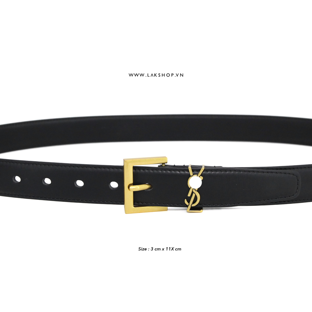 Thắt lưng Monogram Buckle Belt in Black Gold