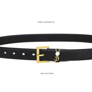 Thắt lưng Monogram Buckle Belt in Black Gold