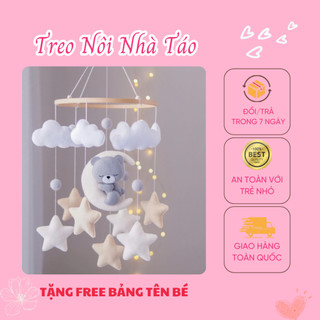 Đồ chơi treo nôi gấu xám ôm trăng