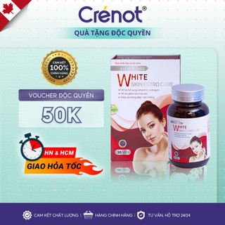 Viên uống trắng da VAK White Skin Estro Care sáng hồng tự nhiên chống lão hóa cấp ẩm collagen vitamin E hộp 30 viên