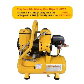 Máy nén khí lên hơi nhanh không dầu fujiwa 10l 1,5hp, 33 giây đầy bình.