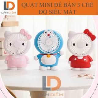 Quạt sạc tích điện để bàn 2 chế độ siêu mát doremon kitty