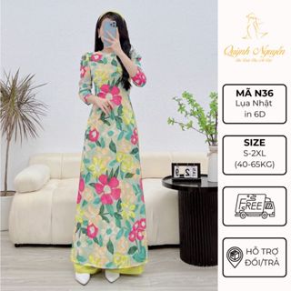  Áo dài nữ thiết kế ÁO DÀI QUỲNH NGUYỄN áo dài tơ vân 4 tà cổ tròn đính ngọc áo dài hoa nhí MÃ TK118 