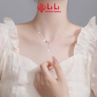  Dây chuyền bạc nữ LiLi S999 đính đá CZ cao cấp hình chú bướm xinh Riley LILI_668226 