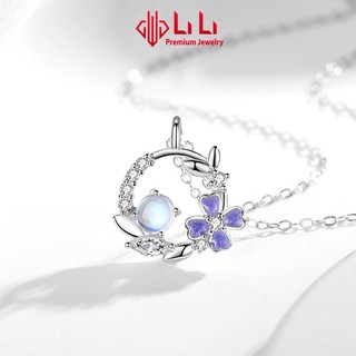Dây chuyền bạc nữ lili s925 đính đá cz cao cấp hình vòng hoa cỏ 4 lá ivy lili_864113