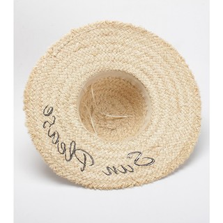 Mũ cói đi biển dáng panama nón raffia basic có nơ