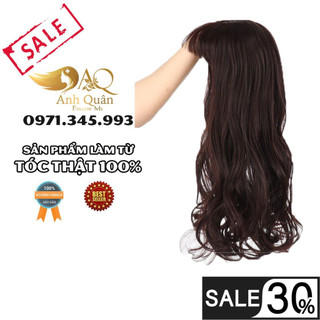 Tóc giả phủ hói phủ bạc, Tóc giả 100% tóc thật tự nhiên bên đẹp, gội sấy uốn nhuộm thoải mái
