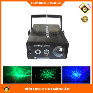 Đèn Laser 3IN1 Cảm Biến Nhạc Kết Hợp Nền Với Laser Giá Rẻ Dùng Cho Phòng Bay, Karaoke, bar...