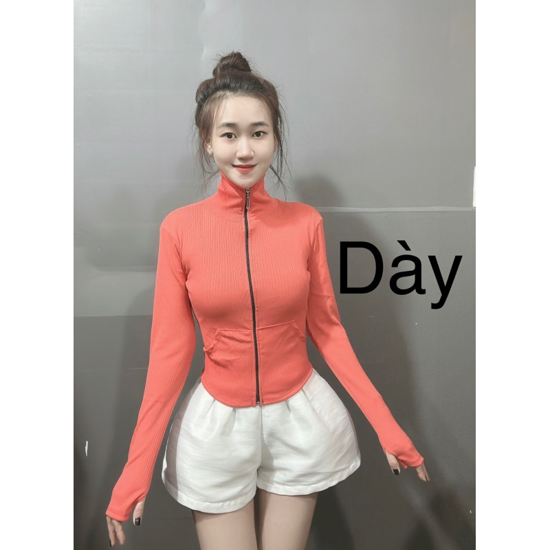 Áo khoác ủ kem mỏng Cổ Lọ + Có Túi + TAY XỎ NGÓN, Trending Xu Hướng áo khoác ủ kem thun gân mát vải co dãn (C12) | BigBuy360 - bigbuy360.vn