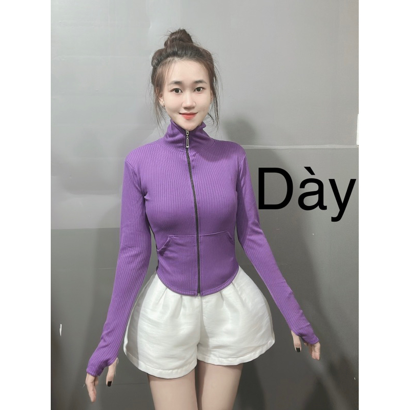 Áo khoác ủ kem mỏng Cổ Lọ + Có Túi + TAY XỎ NGÓN, Trending Xu Hướng áo khoác ủ kem thun gân mát vải co dãn (C12) | BigBuy360 - bigbuy360.vn