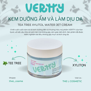 Kem dưỡng ẩm và làm dịu da thuần chay VERTTY TEA TREE XYLITON WATER JET CREAM 60ml - The L Cosmetics
