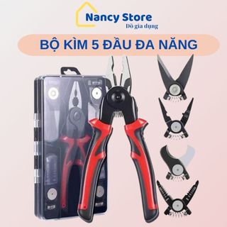 Bộ kìm đa năng 5 đầu thay thế, thép hợp kim cao cấp, kìm điện, kìm cos, kìm cắt cáp, kìm tuốt dây